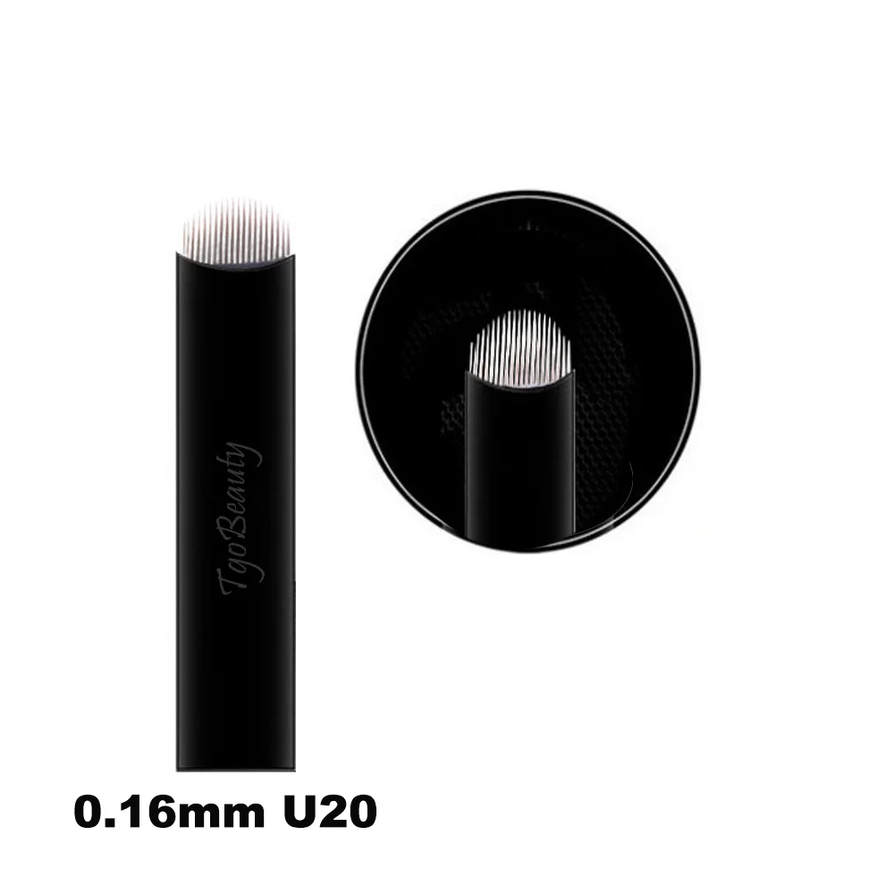 Sharpest NANO 0.16mm Microblading Blades Sterilized Disposable Eyebrow Tattoo Needle Blades U18 U20 for Eyebrow Hair Stroke