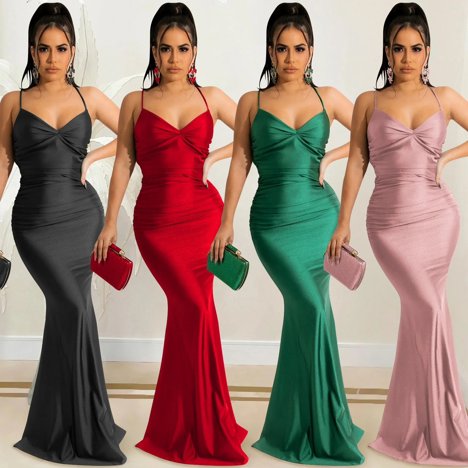 Satin Bridesmaids Dresses Wholesale Satin Wedding Dresses for Bridesmaid Sexy Red Bridesmaid Dresses
