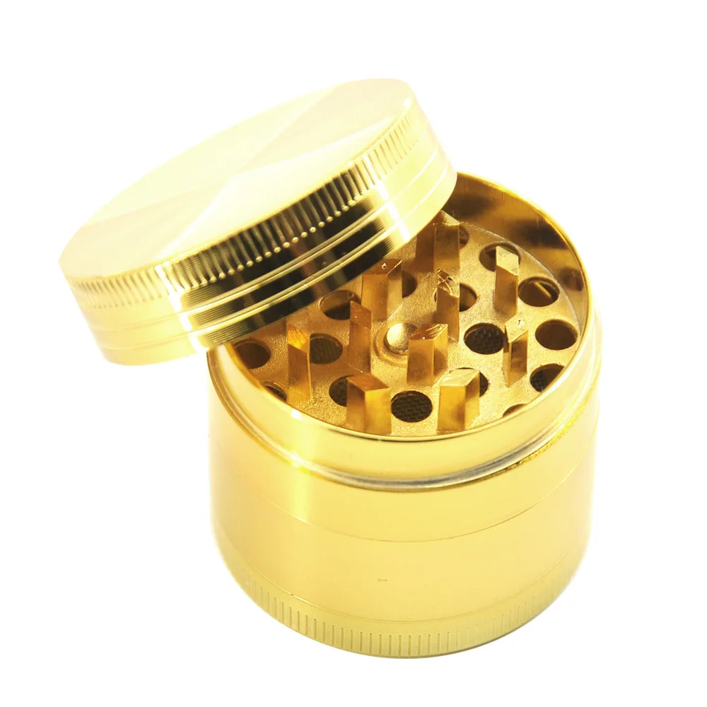 
Free Sample Custom Zinc Alloy 52mm gold color 4 Layer Herb Grinder 
