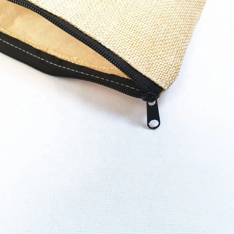 Recycled jute bags with zipper cosmetic bags custom cosmetic packaging makeup bag