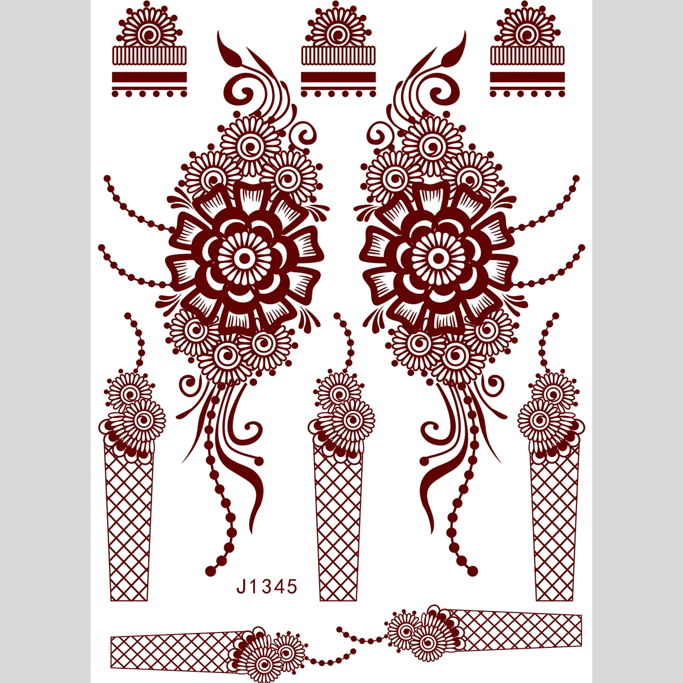 OEM Henna Tattoo Sticker White Lace Tattoo Sticker Red Tattoo Sticker Wholesale