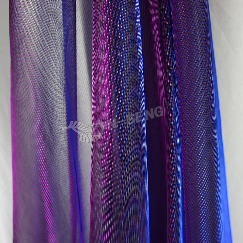 Двухцветная Светоотражающая меняющая цвет блестящая сетчатая ткань для женской трикотажной одежды