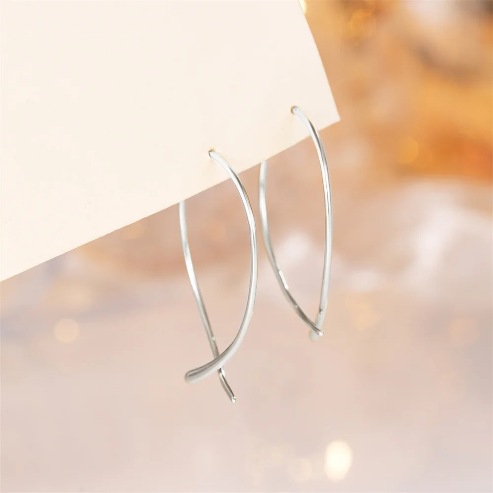 CANNER simple 925 sterling silver large line circle ear ring earrings