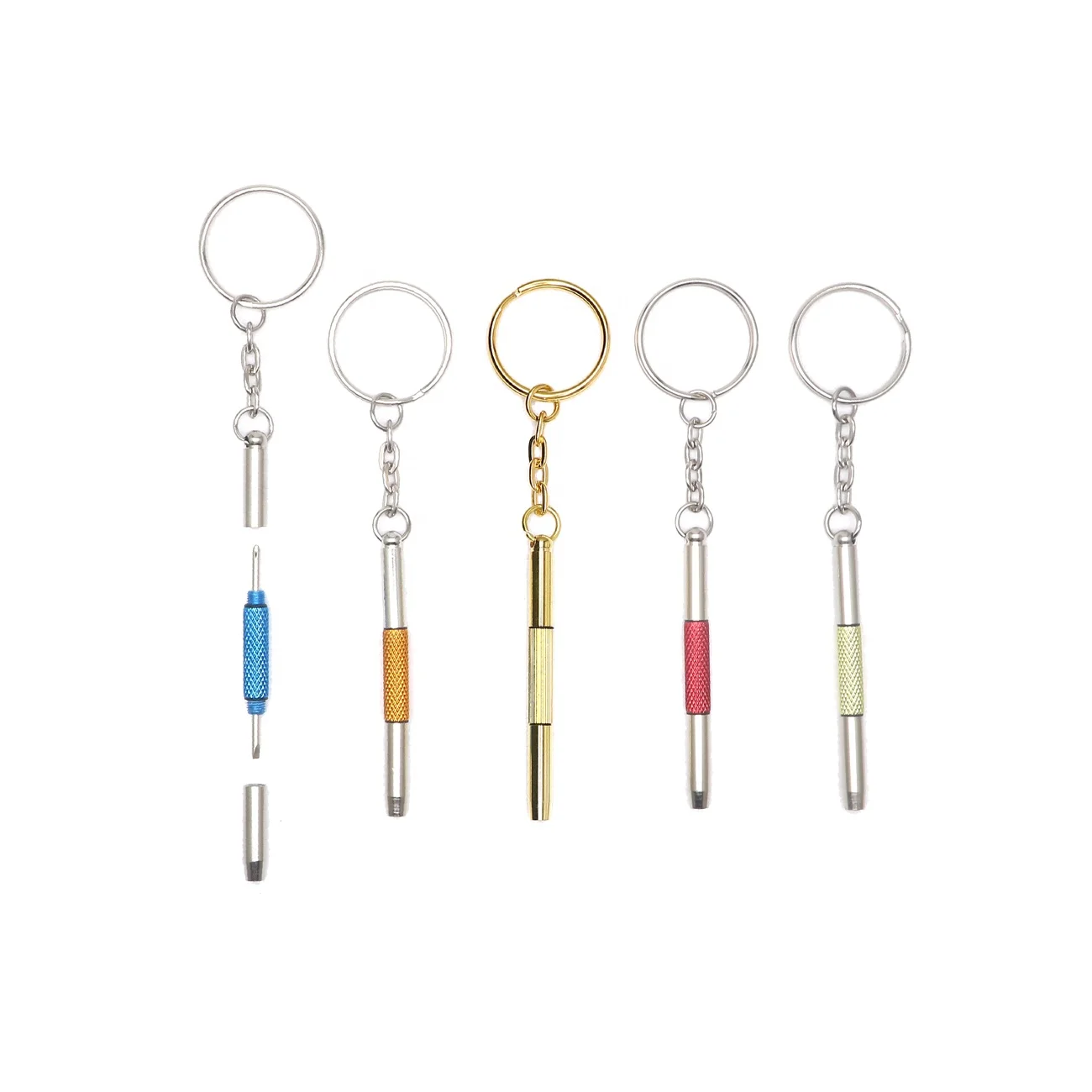 Оптовая продажа, портативная многофункциональная отвертка для очков, инструменты для очков, 3 в 1, отвертки, Ремонтный комплект с брелоком