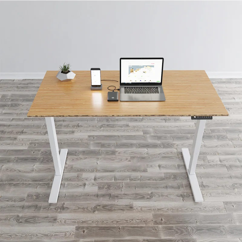 Nate Ergonomic motorized easy to installation 3 stage modern stainless steel electric height adjustable desk