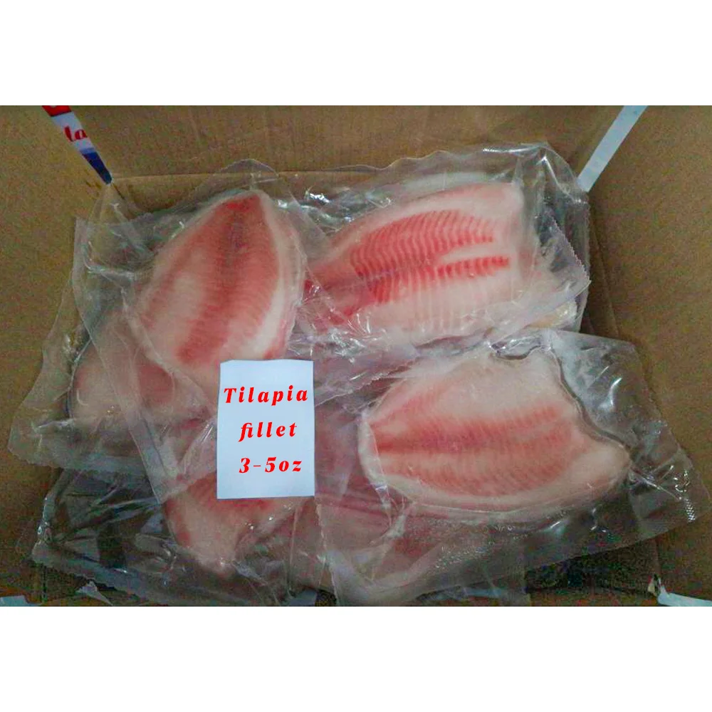 Cheap price shallow skinned tilapia fillet 10lbs per carton frozen fish fillet tilapia fillets