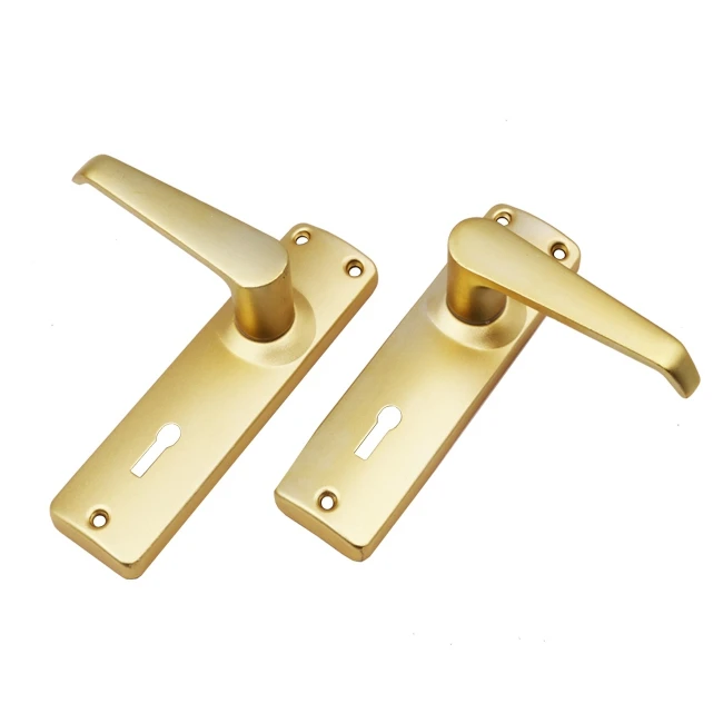 Zinc Alloy Cheap China Manufacturer Brass High Quality Bedroom Mortise Golden Color Lever Door Handle Lock Set With Lock Body