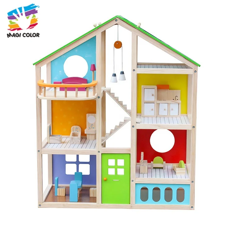 OEM ODM small wooden dolls house furniture for kids W06A281