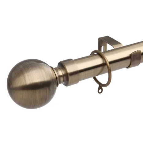 China manufacture of round pole custom extendable curtain rods with metal finials factory price