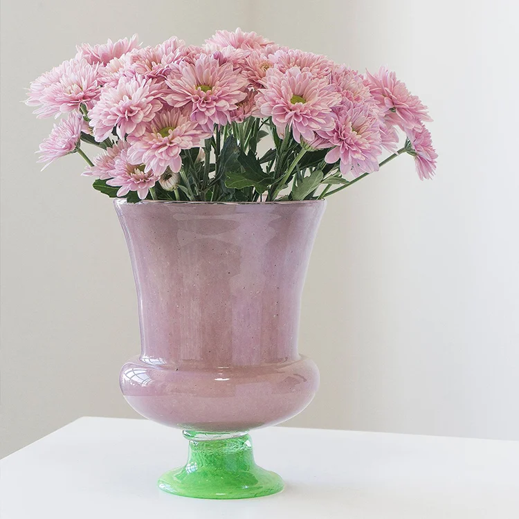 glass vase Creative Wedding Nordic Flower Home Decor Luxury Chinese Pink Retro glass vase