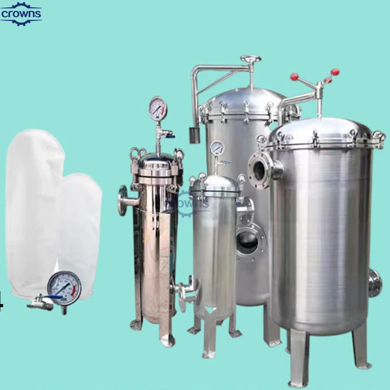 Liquid/oil/wine/beer/honey/syrup/paint filtration machine Stainless Steel 304 multi Bag Filter Housing