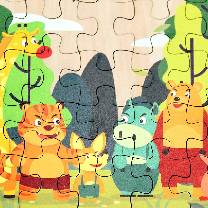 High Quality Education Jigsaw Toy Wooden Zoo Puzzle for Kids