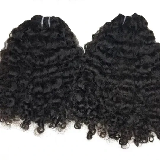 Raw Burmese Curly Hair Bundles Natural Black Color Raw Burmese Kinky Curly Hair 100% Cambodian Human Hair Bundles