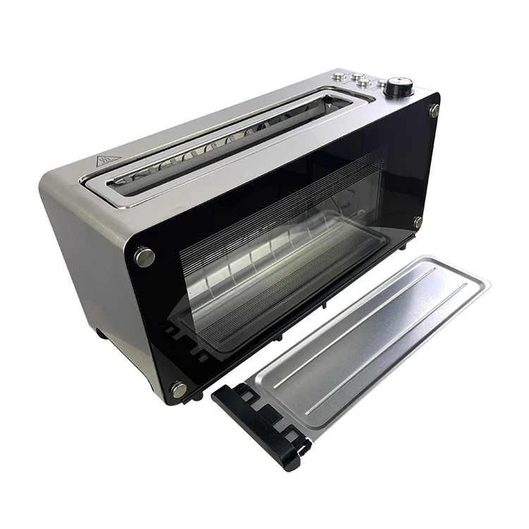 Профессиональный электрический тостер, автоматический выдвижной тостер с видимым окном и подносом для крошки
