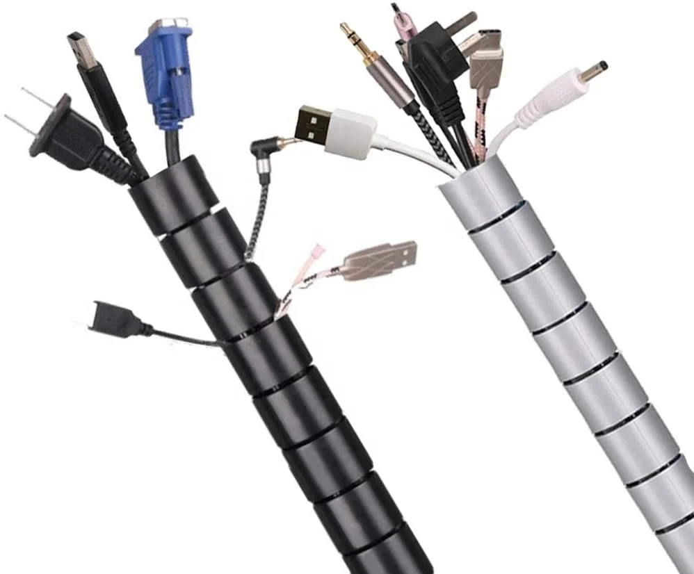 19 20 Inch Cord Cable Management Sleeve with ease and Bundling Ties for TV Computer Home Entertainment Cable Wrap (1600134093362)