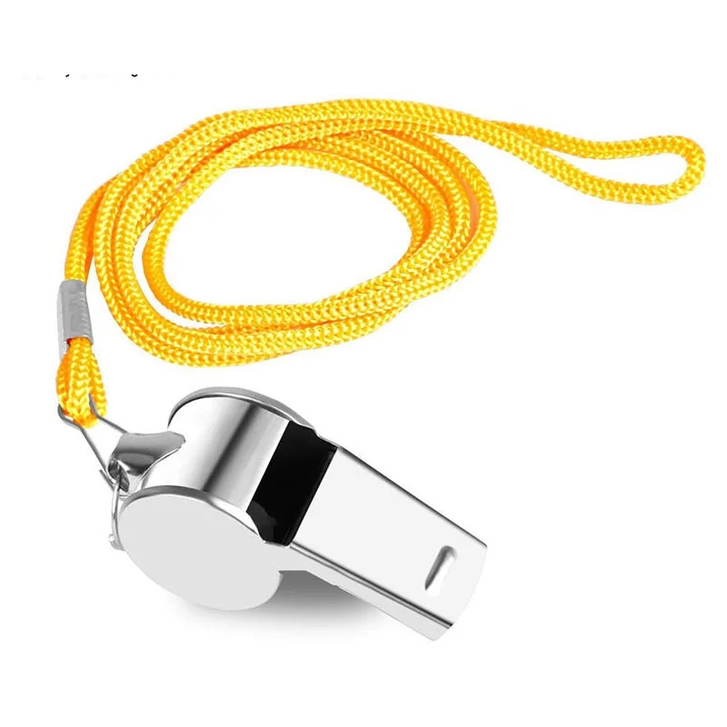 Silbato Whistles with Lanyard Stainless Steel Sports,Loud Crisp Sound Whistles Great for Coaches Referees, and Officials