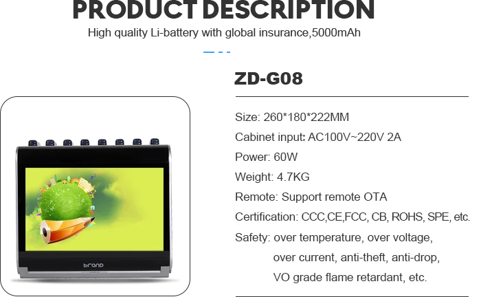 customize 5000mAh 8slots rental power bank  equipment Power Bank Station with 8pcs power banks