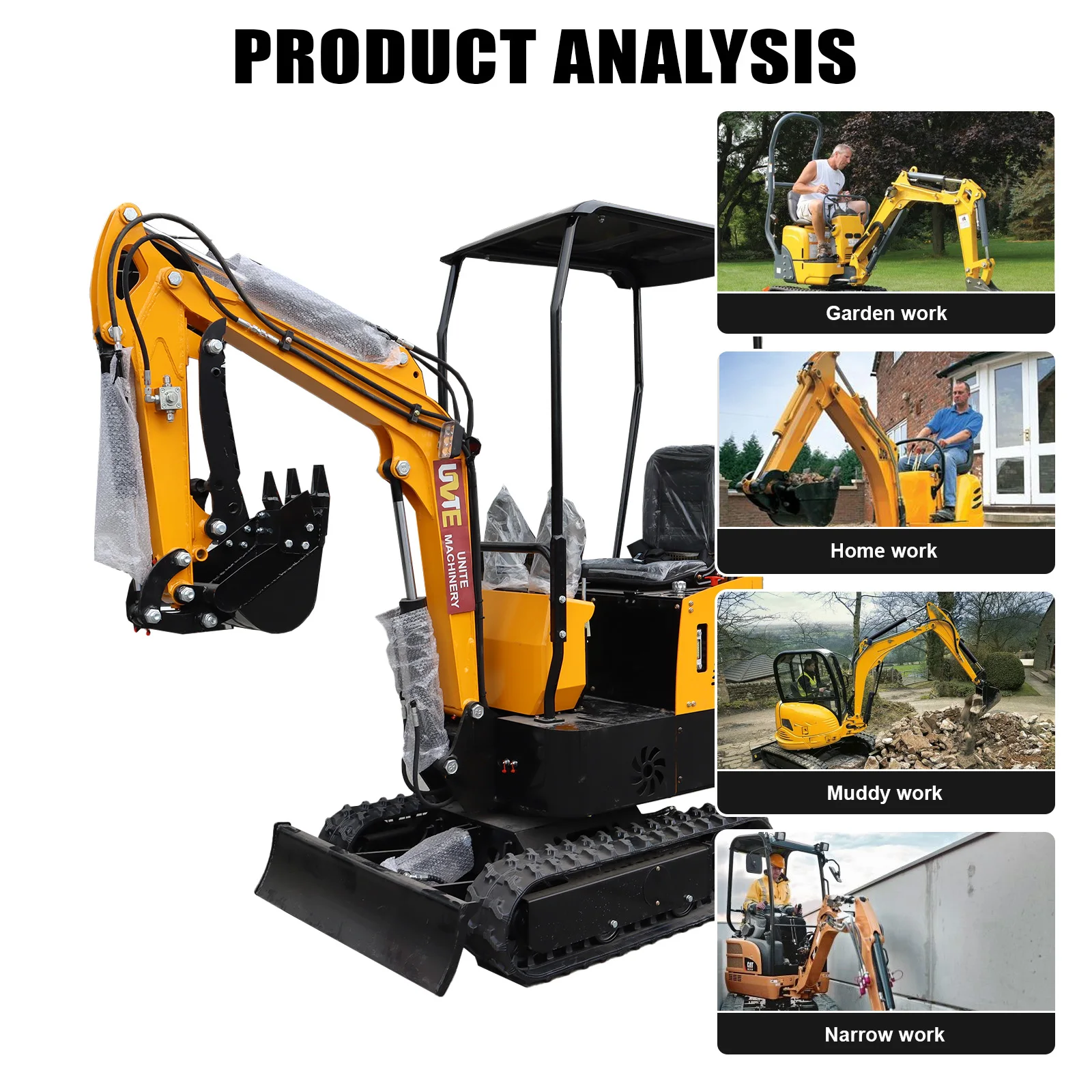 Kubota engine 1000 kg compact mini excavator 1 ton price
