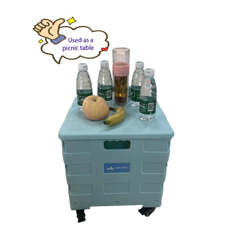 shopping cart folding case portable groceries trolley travel and picnic cart 4 wheel shopping container plastic foldable cart