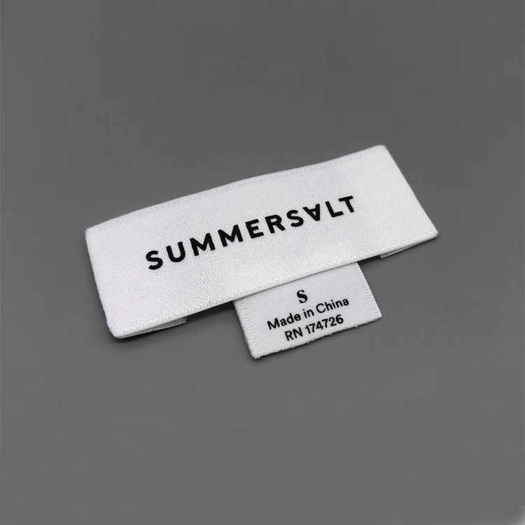 Custom Cotton White Print Label Custom T-shirt Printing labels Neck Label