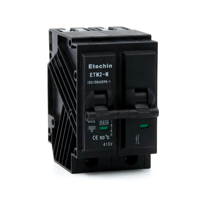 ETM2-M MCB 2 pole Miniature circuit breaker 6KA Kema 63 amp 2P plug in high quality manufacturer cutout Switch Home Safety black