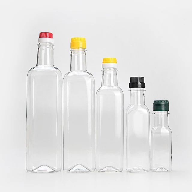 Hot Sale Sauce Liquid Bottle Food Grade Olive Oil Bottle Coconut Oil Plastic Bottles 125ml 250ml 500ml 1000ml