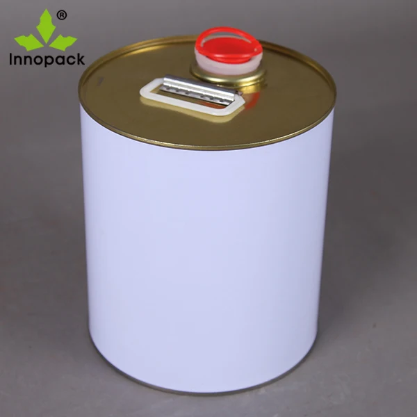 High Quality Round Tinplate Material Metal Bucket with Spout 20L Round Lube Oil Tight Head Metal Tin Bucket