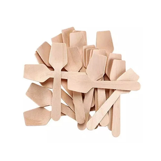 Shende Wholesale Natural Flat Disposable Eco-friendly Wooden Spoon For Sale