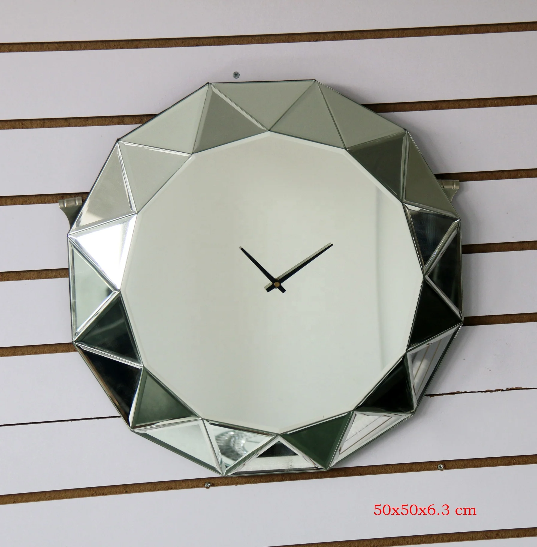 custom size crushed diamond decor clock glass wall clocks luxury sublimation clock wall decorative diamond-crush furniture