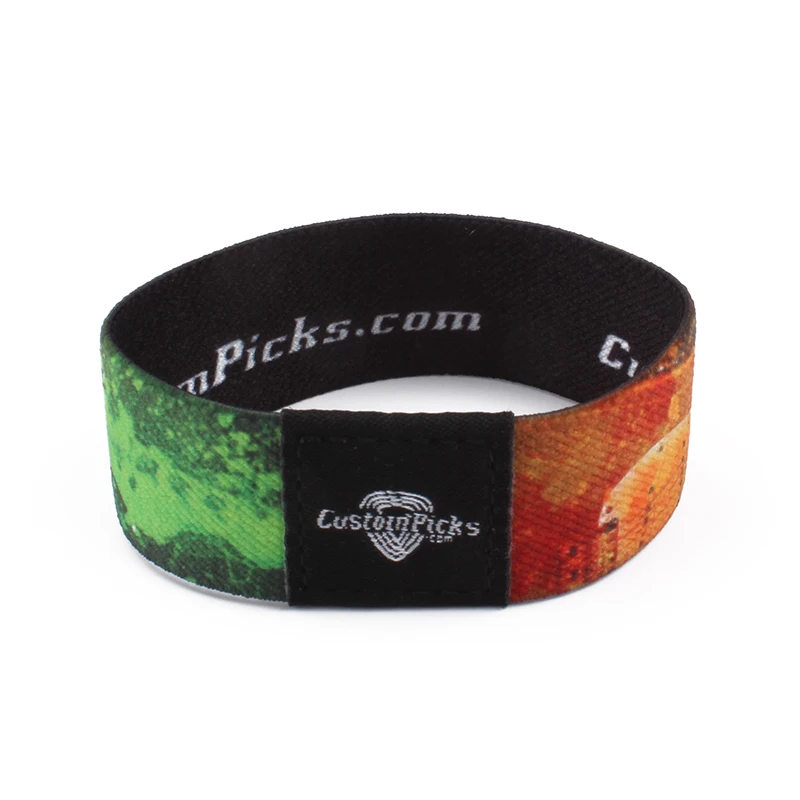 Cheapest oem logo promotional wristbands soft polyester heat transfer custom print design party wristband guangzhou factory