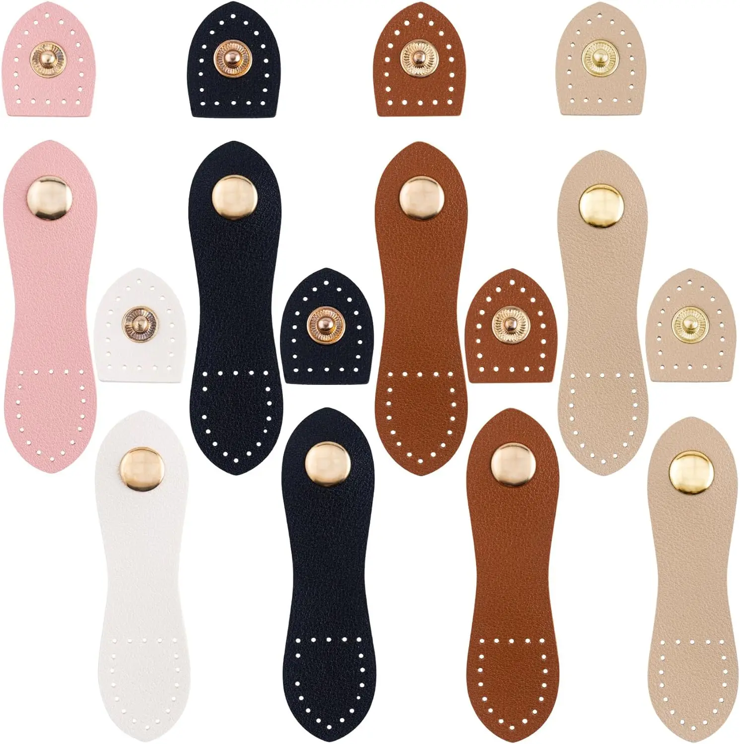 10 Sets 2PCS/Color Leather Snap Buckles Snap Button Closure, Sew On Leather Purse Closure Fasteners,TLX0161