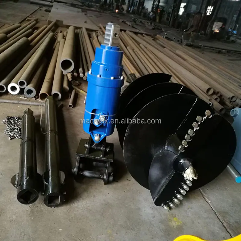 MACMAX hydraulic earth auger drill excavator pile auger attachment machine
