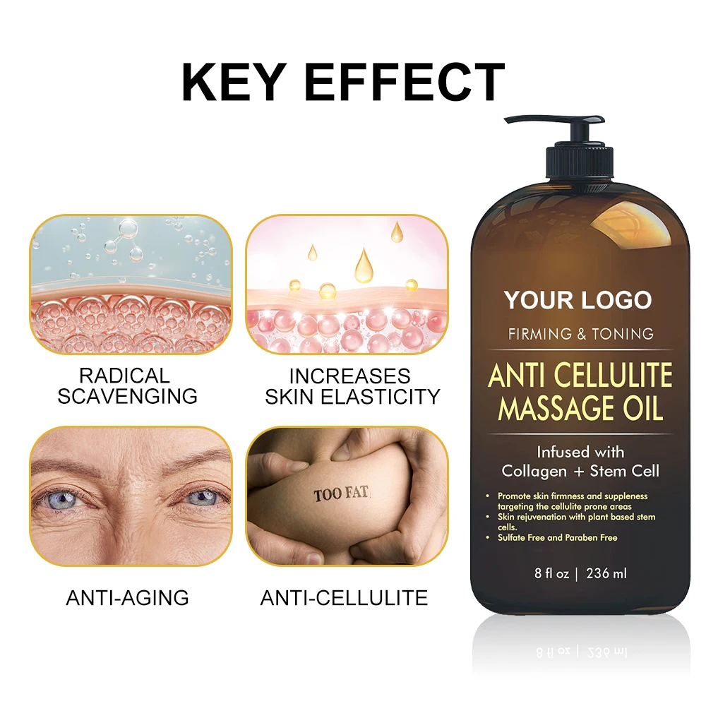 100% Natural Skin Tightening & Stretch Mark Treatment Anti Cellulite Massage Oil