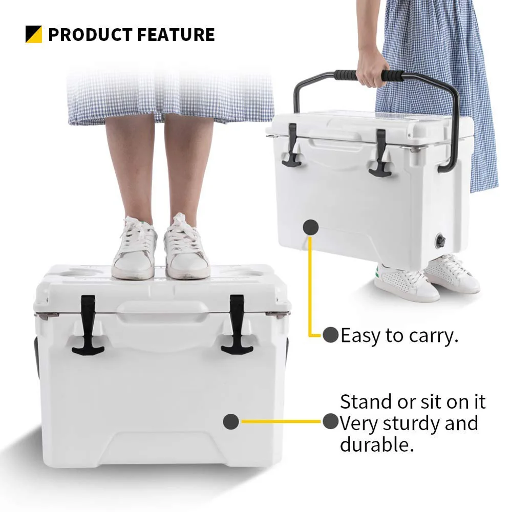 Heavy duty ice cooler Rotomolded fishing holder box 25QT coolers