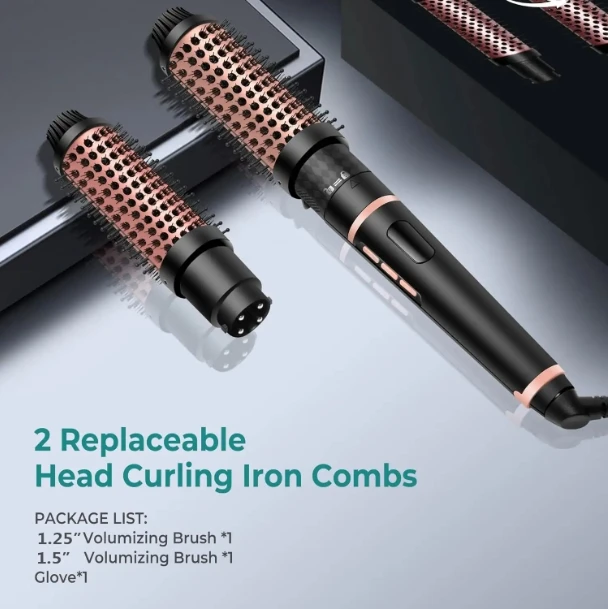 thermal round brush Professional Styling Brush 1.25 Inch Curling Iron Brush Ceramic Heated Hair Curling Comb