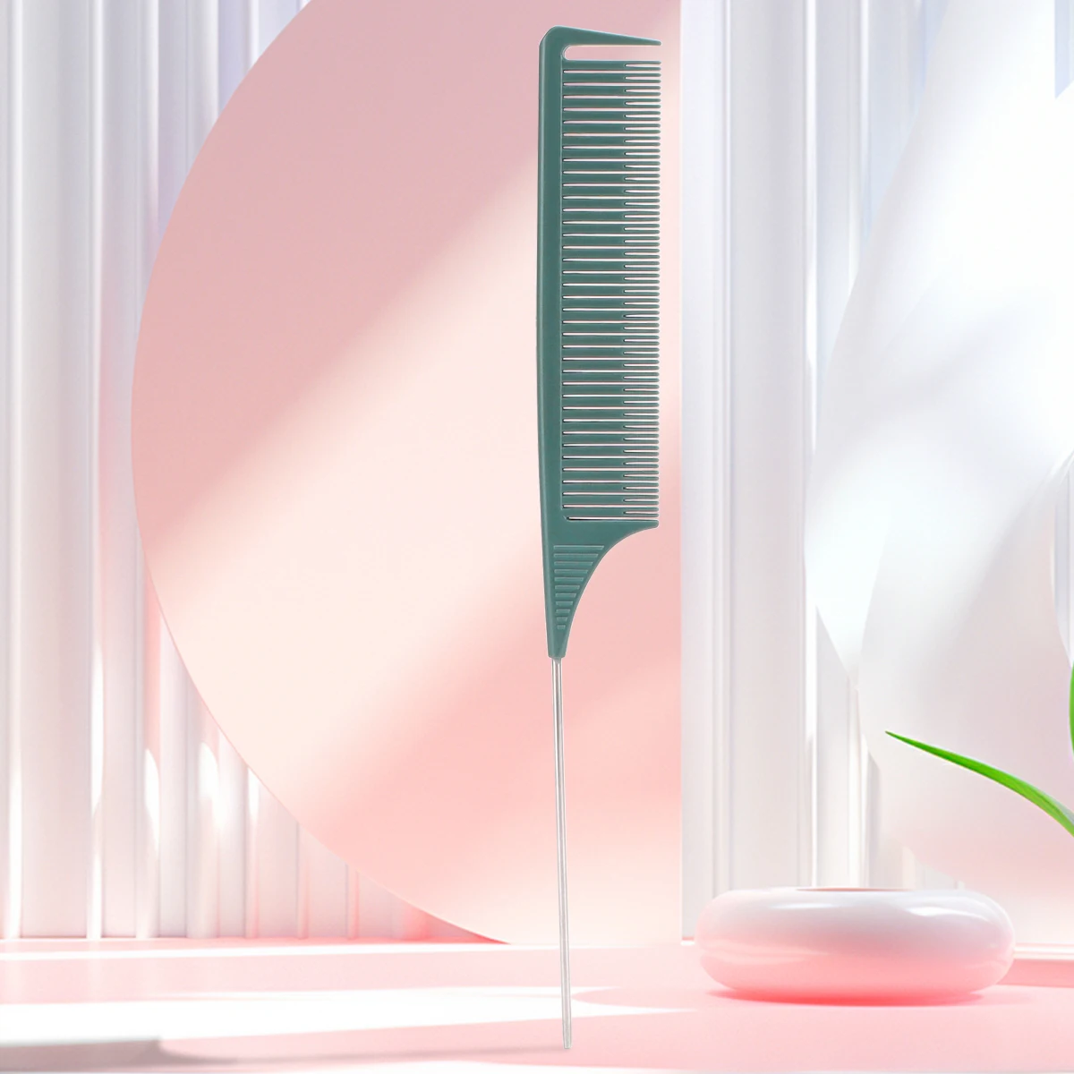 Label Salon Anti-Static Carbon Nylon Fiberglass Rat Tail Teasing Comb Heat Resistant Parting Comb with Logo