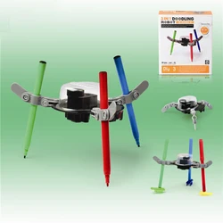 Children Creative 3 In 1 Graffiti Doodling Robot Kit DIY Science Education Assembled Robot Toys For Children