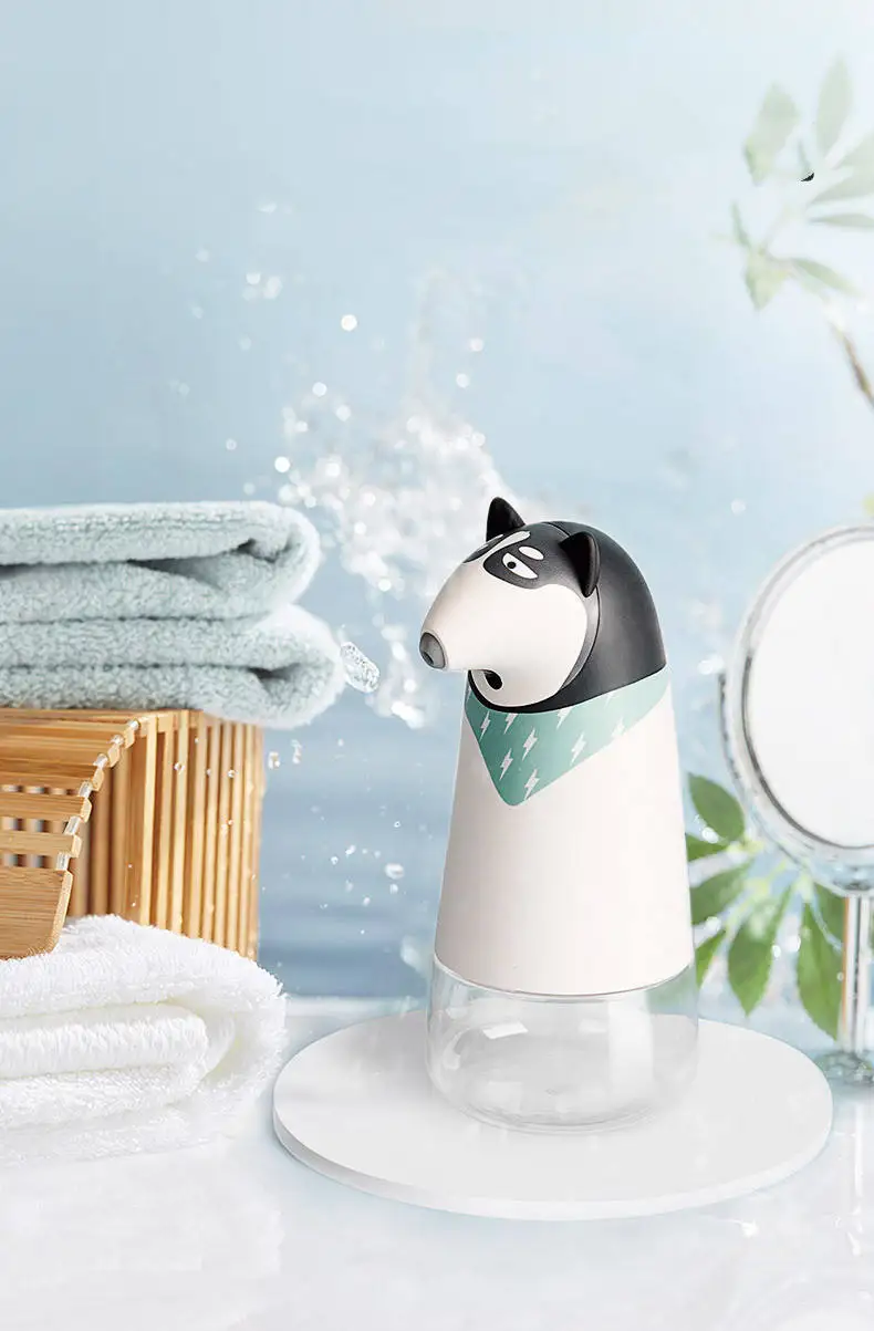 Cute Customized rechargeable non-touch cartoon foam plastic liquid soap dispenser for Kids