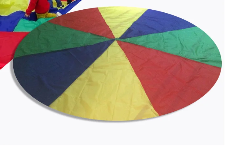 Rainbow Indoor/Outdoor 1 Meter to 10 Meters Kindergarten Games Toys Play Parachute with Bag