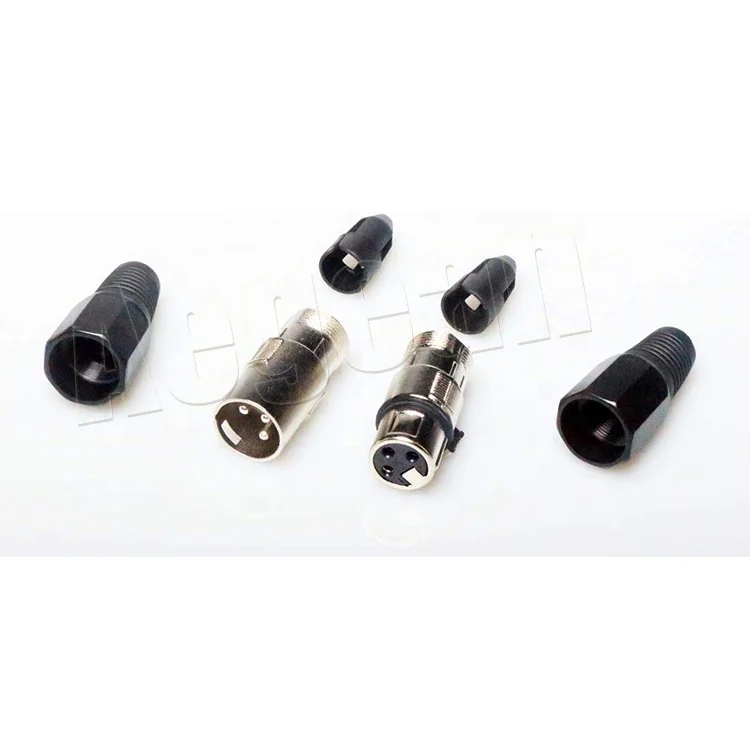 Pack of 4 Sets 3-Pin XLR Male Female Cannon Head For DMX Signal Wire Wired Microphone Cable Connection