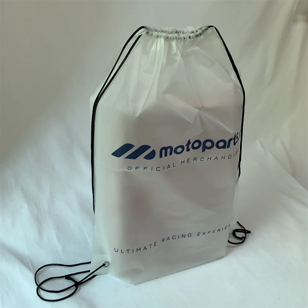Promotional Gift Waterproof Sport EVA frosted plastic Backpack cotton drawstring pouch bags With Custom Printed Design Logo