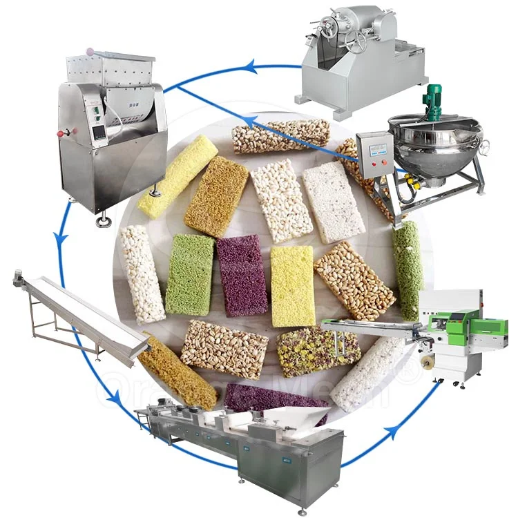 Oatmeal bar Snickers forming line Nougat cereal bar snack production and processing machinery