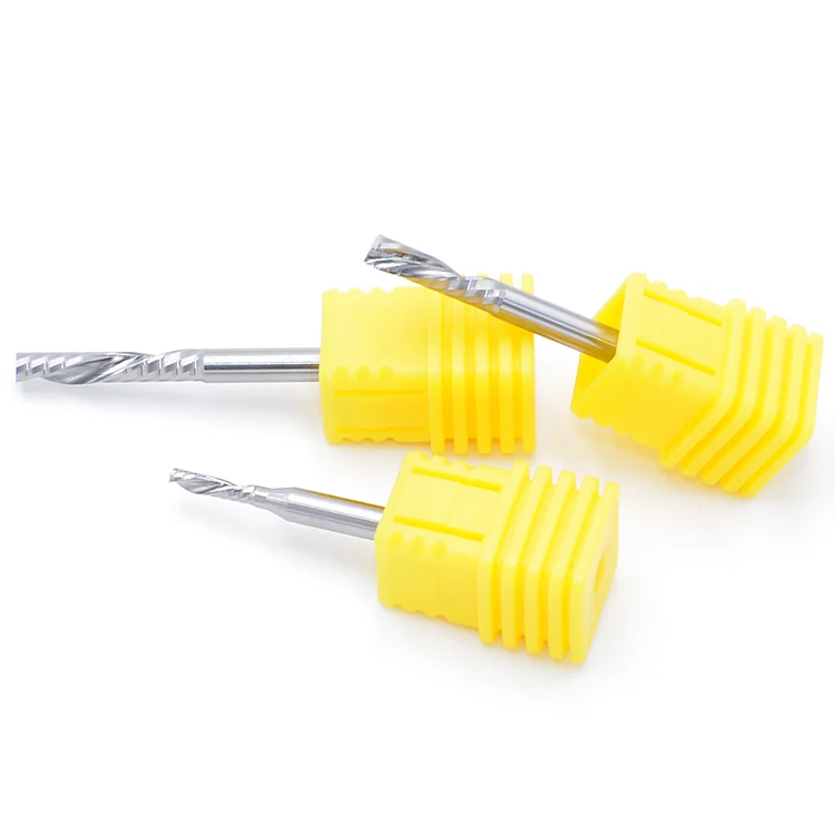 One Flute Down Cut 3.175mm 4mm 5mm 6mm 8mm Left Spiral Milling Cutter Router Bit CNC End Mill Carbide Wood MDF PVC Milling