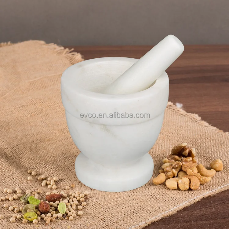 Ступка из натурального белого мрамора 4 дюйма