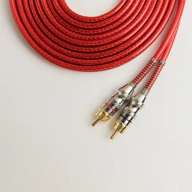  HIFI Автомобильный Кабель RCA с позолоченным разъемом 2rca на 2 rca Штекерный