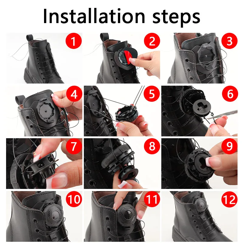 1Pair Boots Automatic Shoelaces Quality Large Swivel Buckle Laces Without ties Adult Kids No Tie Shoe laces Shoe Accessories