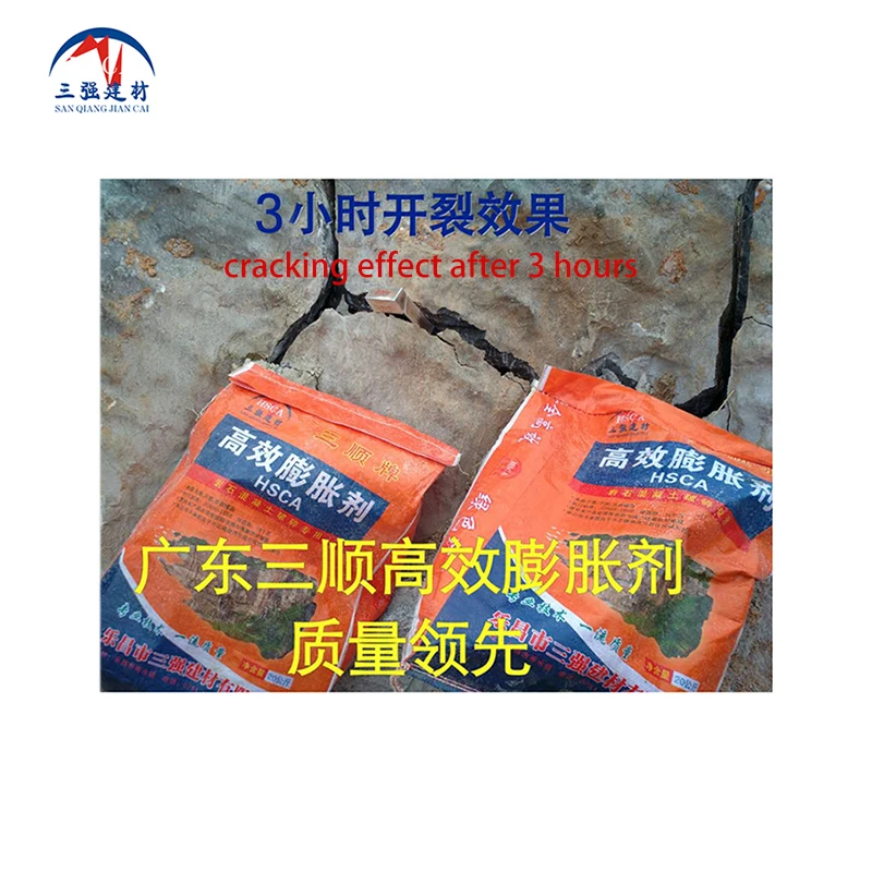 Rock cracking chemical expansive mortar, demolition agent expansive demolition mortar