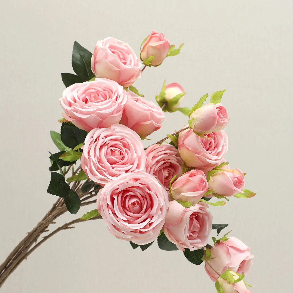 New Product Three Flower Head Handmade Cloth Artificial Rose Flowers For Home Holiday Decoration