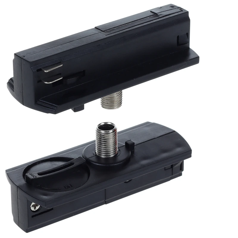 LED  Lighting Track Adapter Aluminum Alloy 90 Modern Track 2 wires single  Circuit COB 6A Black Track Light adapter