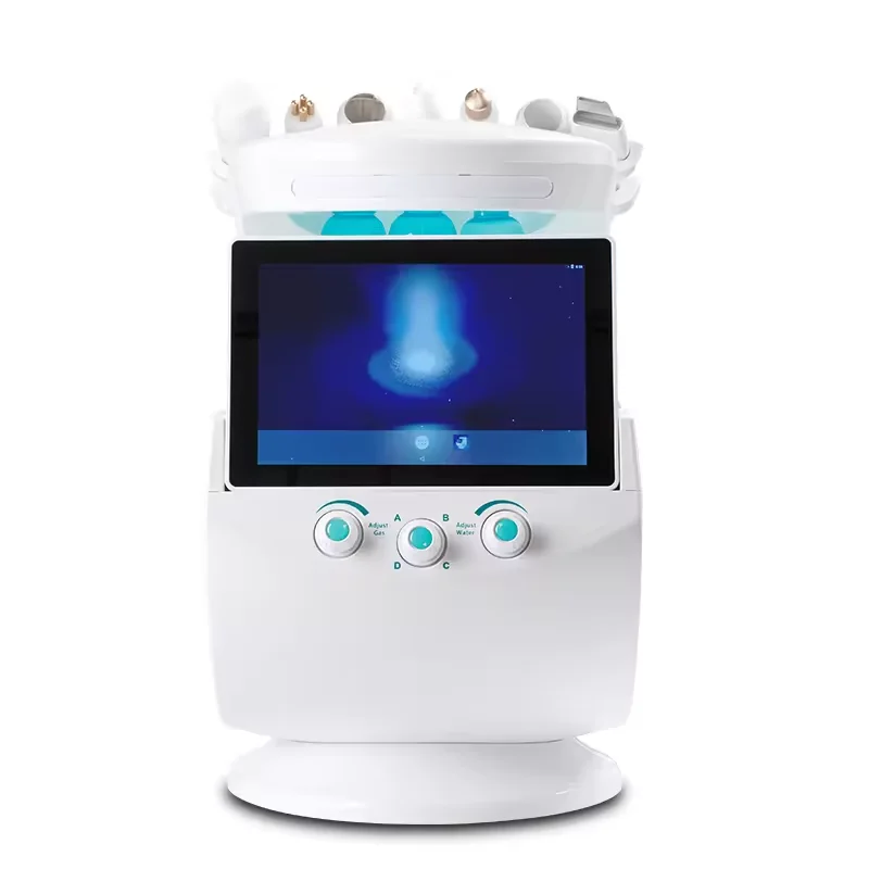 7 in 1 Smart Ice Blue Bubble Multifunctional Facial Skin Analyzer Ultrasonic Skin Scrubber Radio Frequency Machine